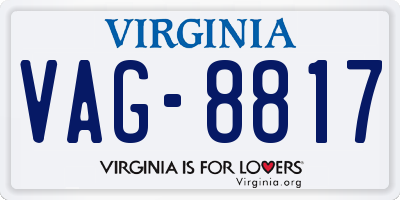 VA license plate VAG8817