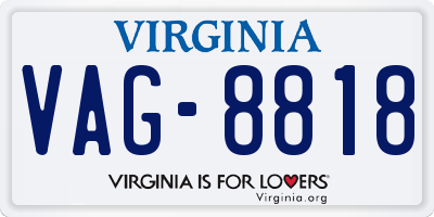 VA license plate VAG8818