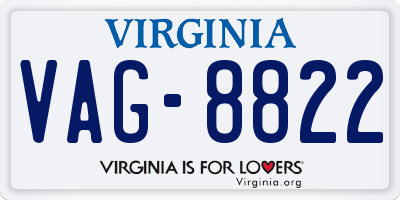 VA license plate VAG8822
