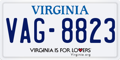 VA license plate VAG8823