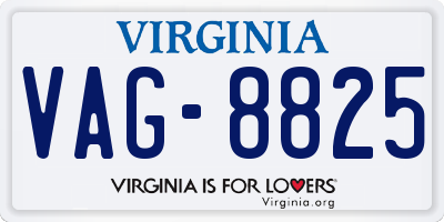 VA license plate VAG8825