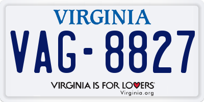 VA license plate VAG8827