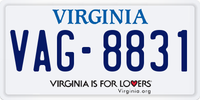 VA license plate VAG8831