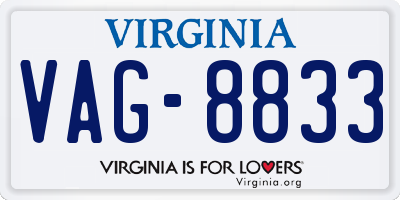 VA license plate VAG8833