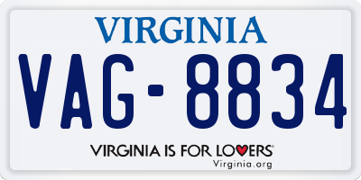 VA license plate VAG8834