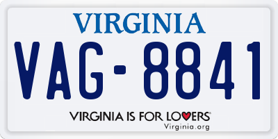 VA license plate VAG8841