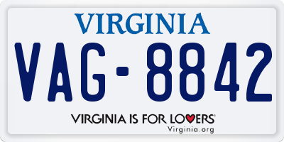 VA license plate VAG8842