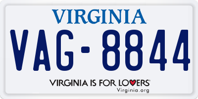 VA license plate VAG8844