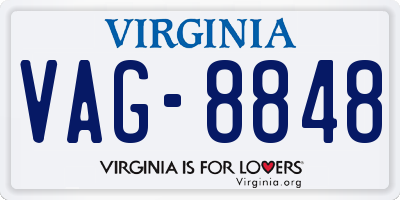 VA license plate VAG8848