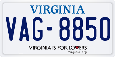 VA license plate VAG8850