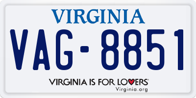 VA license plate VAG8851