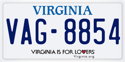 VA license plate VAG8854