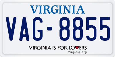 VA license plate VAG8855