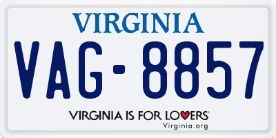 VA license plate VAG8857