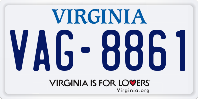 VA license plate VAG8861