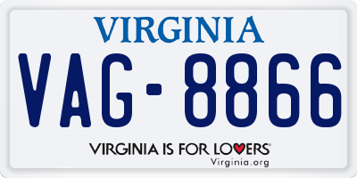 VA license plate VAG8866