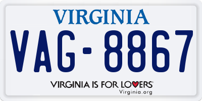 VA license plate VAG8867