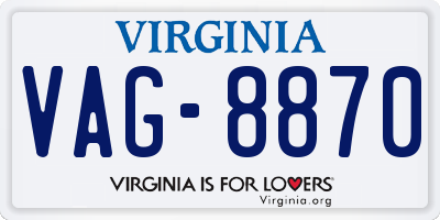 VA license plate VAG8870