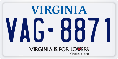 VA license plate VAG8871