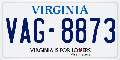 VA license plate VAG8873