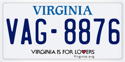 VA license plate VAG8876