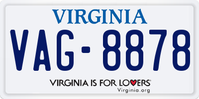 VA license plate VAG8878