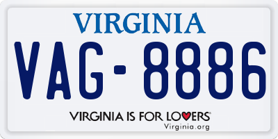 VA license plate VAG8886