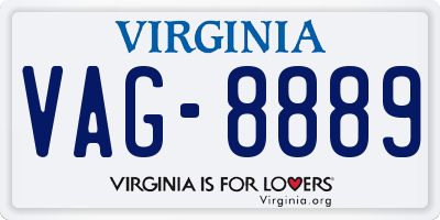 VA license plate VAG8889