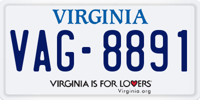 VA license plate VAG8891
