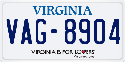 VA license plate VAG8904