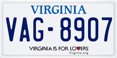 VA license plate VAG8907