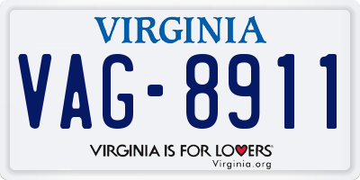 VA license plate VAG8911