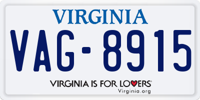 VA license plate VAG8915