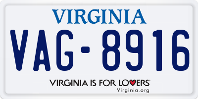 VA license plate VAG8916