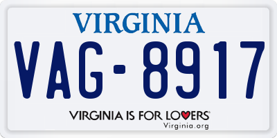 VA license plate VAG8917