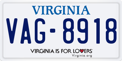 VA license plate VAG8918