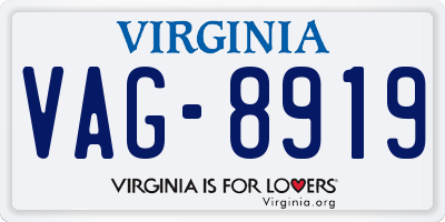 VA license plate VAG8919