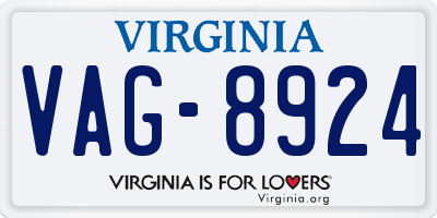 VA license plate VAG8924