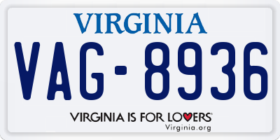 VA license plate VAG8936