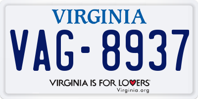 VA license plate VAG8937