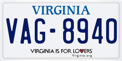 VA license plate VAG8940