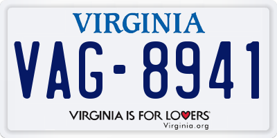 VA license plate VAG8941