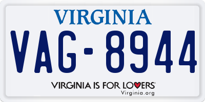 VA license plate VAG8944