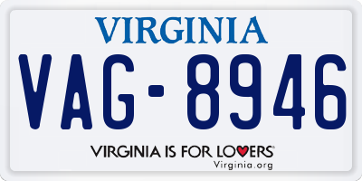 VA license plate VAG8946