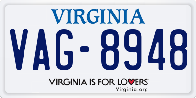 VA license plate VAG8948