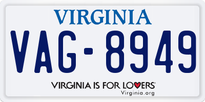 VA license plate VAG8949