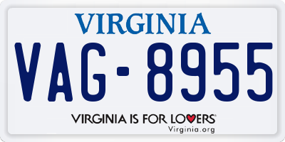 VA license plate VAG8955