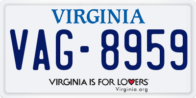 VA license plate VAG8959