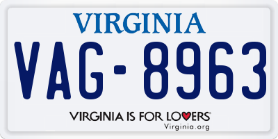 VA license plate VAG8963