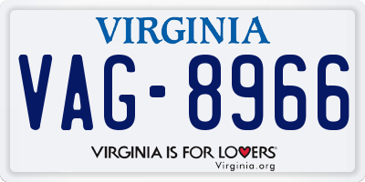VA license plate VAG8966